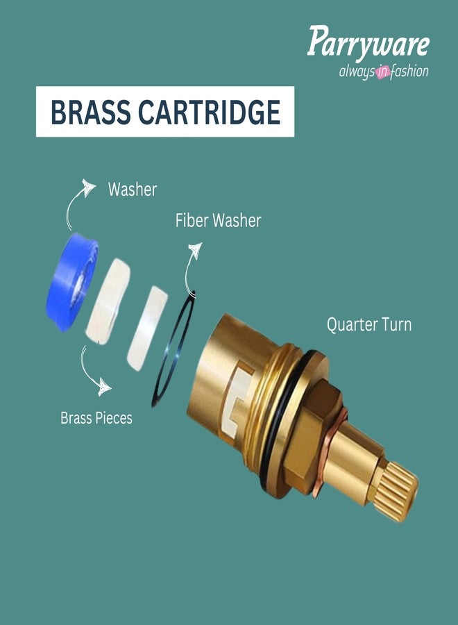 Parryware Long Body Bib Cock | Brass Faucet with Chrome Finish | Tap for Bathroom - Image 4